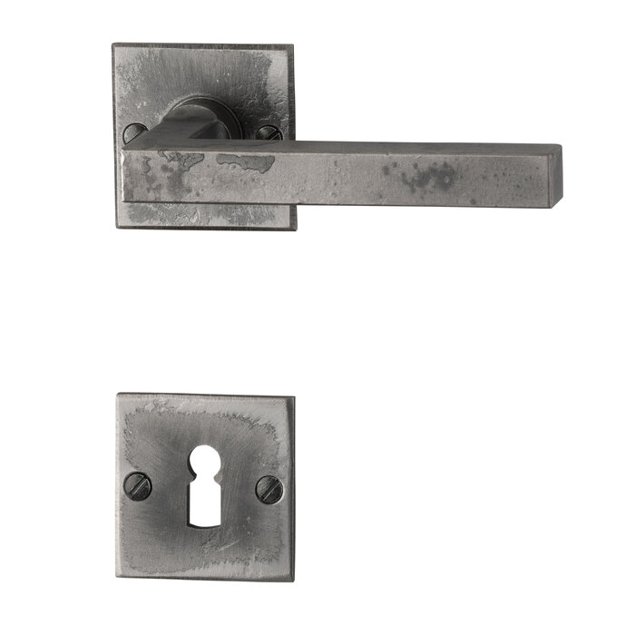 HALCO Poignées de porte HALCÖ Oberstdorf sur rosace carrée - Acier brut