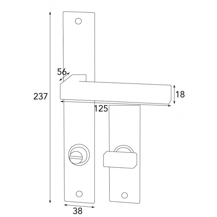 HALCO HALCÖ door handles ISCHGL on plate - visible screwing - Black steel