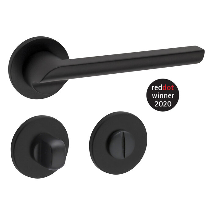 Fimet Poignées de porte Punto noires sur rosace ronde