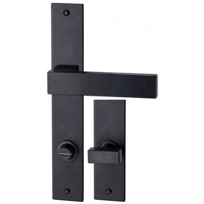 HALCO HALCÖ door handles LECH on plate - visible screwing - Black steel