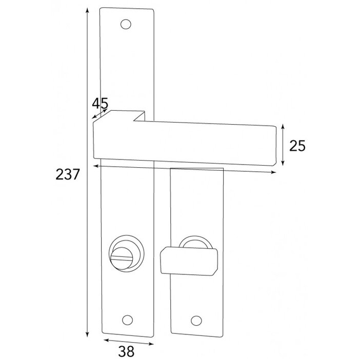 HALCO HALCÖ door handles LECH on plate - visible screwing - Black steel