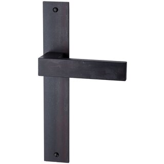 HALCO HALCÖ door handles LECH on plate - Black steel