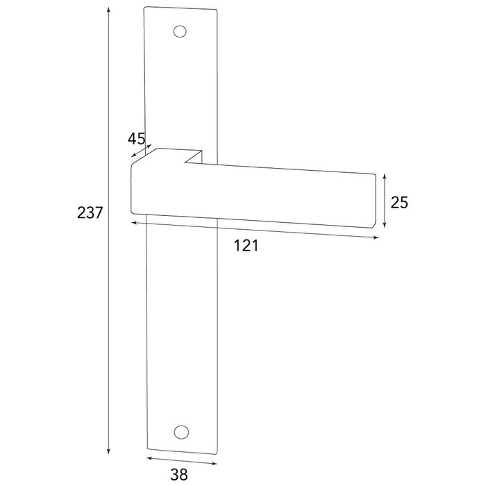 HALCO HALCÖ door handles LECH on plate - visible screwing - Black steel