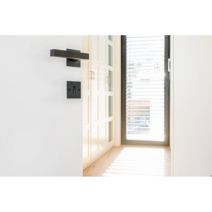 HALCO HALCÖ door handles LECH on a square rosette - visible screwing - Black steel
