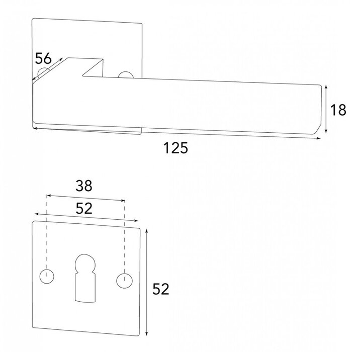 HALCO HALCÖ door handles LECH on a square rosette - visible screwing - Black steel