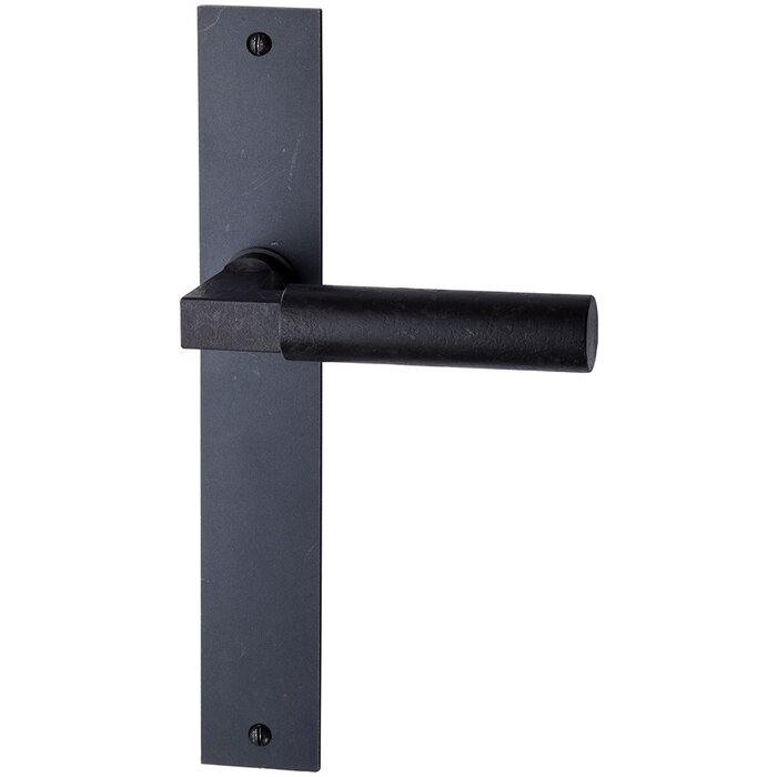 HALCO HALCÖ door handles ZERMATT on plate - visible screwing - Black steel