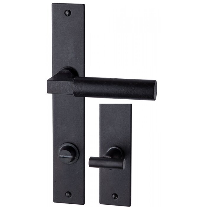HALCO HALCÖ door handles ZERMATT on plate - visible screwing - Black steel