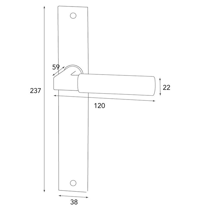 HALCO HALCÖ door handles ZERMATT on plate - visible screwing - Black steel