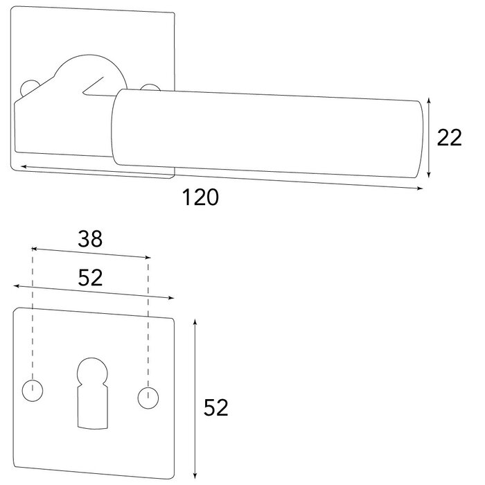 HALCO HALCÖ deurklinken ZERMATT op een vierkant rozet - zichtbaar geschroefd - Zwart staal