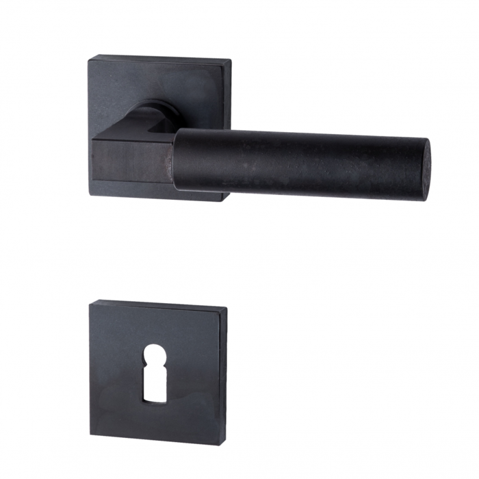 HALCO HALCÖ door handles ZERMATT on square spring rosettes - concealed - Black steel