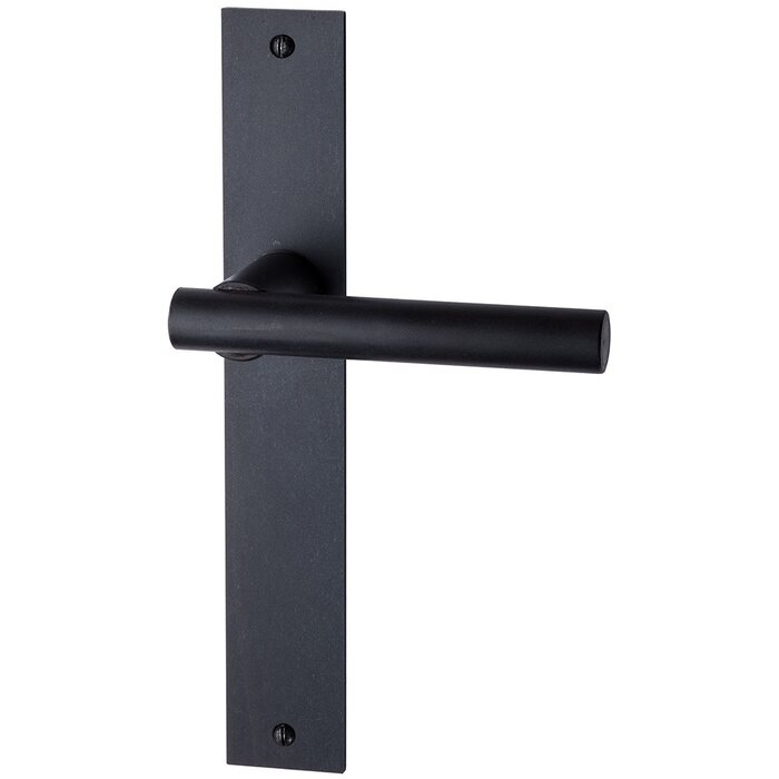 HALCO HALCÖ door handles FÜGEN on plate - visible screwing - Black steel