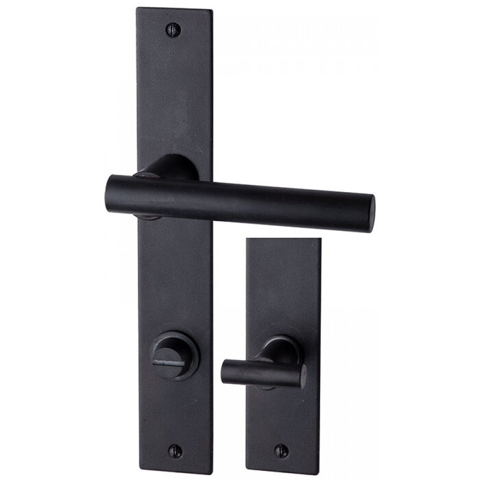 HALCO HALCÖ door handles FÜGEN on plate - visible screwing - Black steel