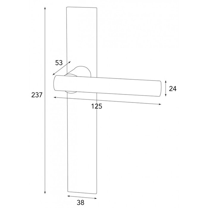 HALCO HALCÖ door handles FÜGEN on plate - visible screwing - Black steel