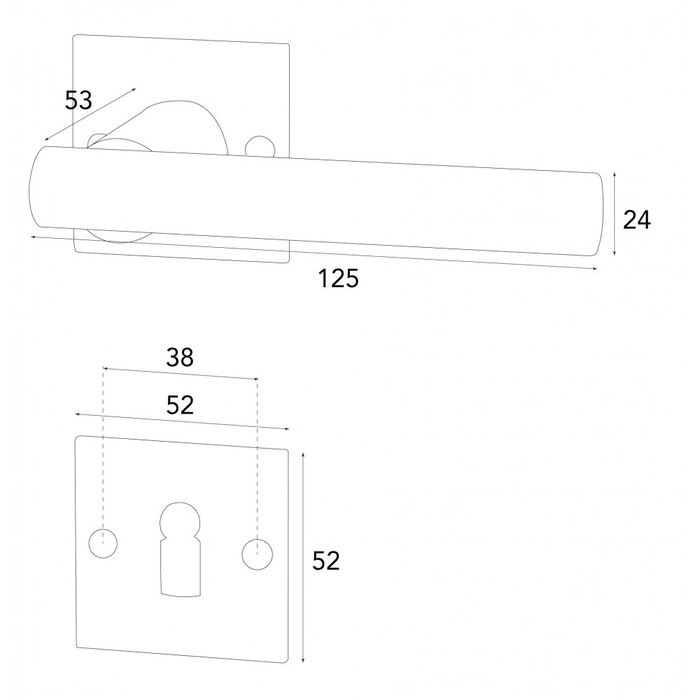 HALCO HALCÖ Türgriffe FÜGEN auf quadratischer Rosette - sichtbar verschraubt - Schwarzer Stahl