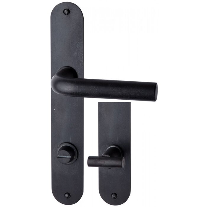 HALCO HALCÖ door handles SÖLDEN on plate - visible screwing - Black steel