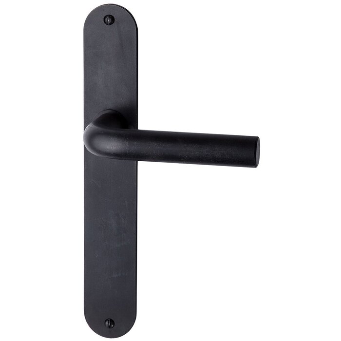 HALCO HALCÖ door handles SÖLDEN on plate - visible screwing - Black steel