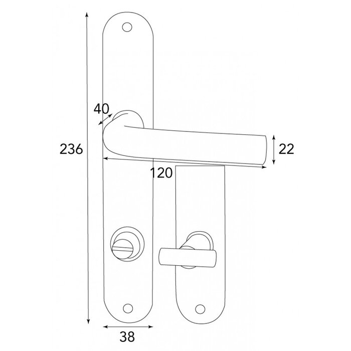 HALCO HALCÖ door handles SÖLDEN on plate - visible screwing - Black steel
