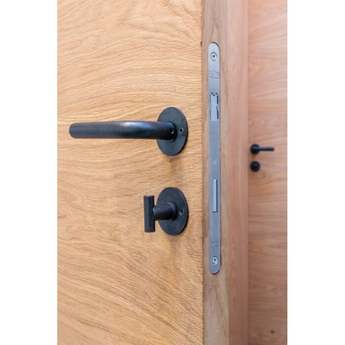 HALCO Poignées de porte HALCÖ SÖLDEN sur rosace ronde - vissées visiblement - Acier noir