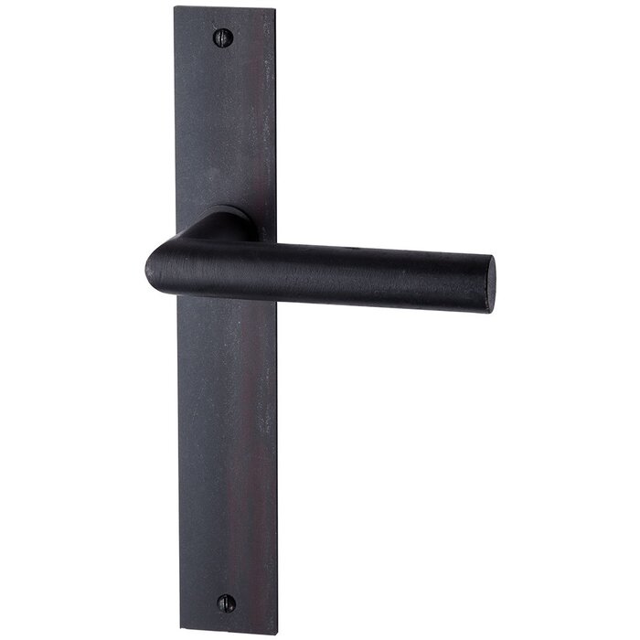 HALCO HALCÖ door handles DAVOS on plate - visible screwing - Black steel