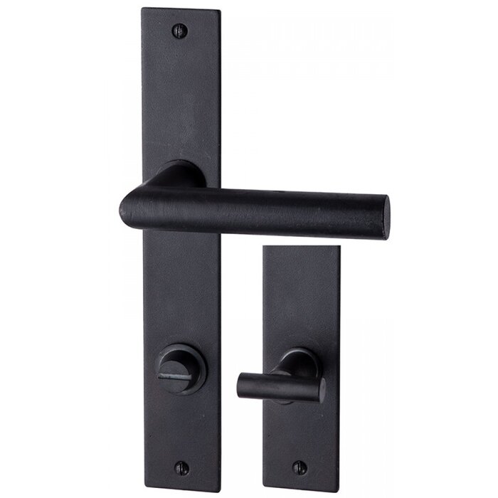 HALCO HALCÖ door handles DAVOS on plate - visible screwing - Black steel