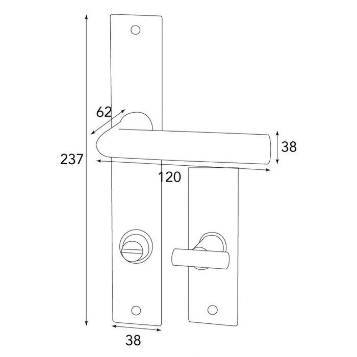 HALCO HALCÖ door handles DAVOS on plate - visible screwing - Black steel