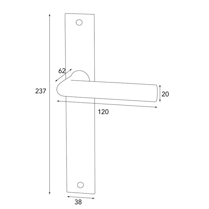 HALCO HALCÖ door handles DAVOS on plate - visible screwing - Black steel