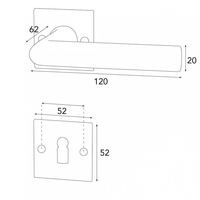 HALCO HALCÖ door handles DAVOS on a square rosette - visible screwing - Black steel