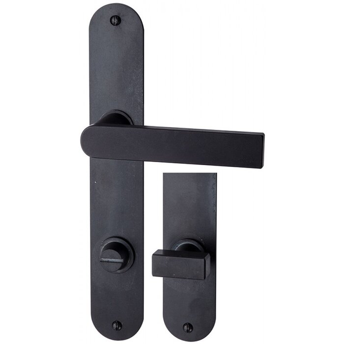 HALCO HALCÖ door handles KITZBÜHEL on oval plate - visible screwed - Black steel