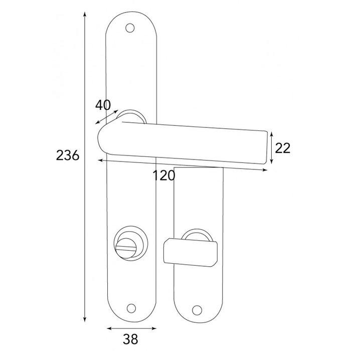 HALCO HALCÖ Türgriffe KITZBÜHEL auf ovaler Platte - sichtbar verschraubt - Schwarzstahl