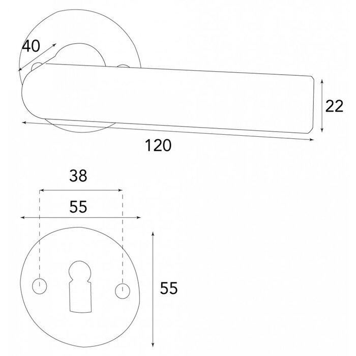 HALCO HALCÖ door handles KITZBÜHEL on a round rosette - visibly screwed - Black steel