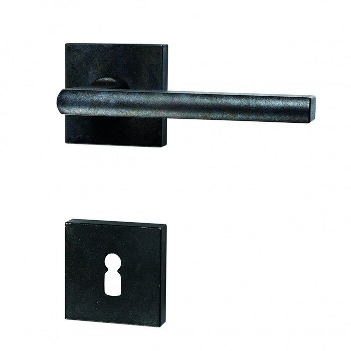 HALCO HALCÖ door handles TUX on a square rosette - concealed - Black steel