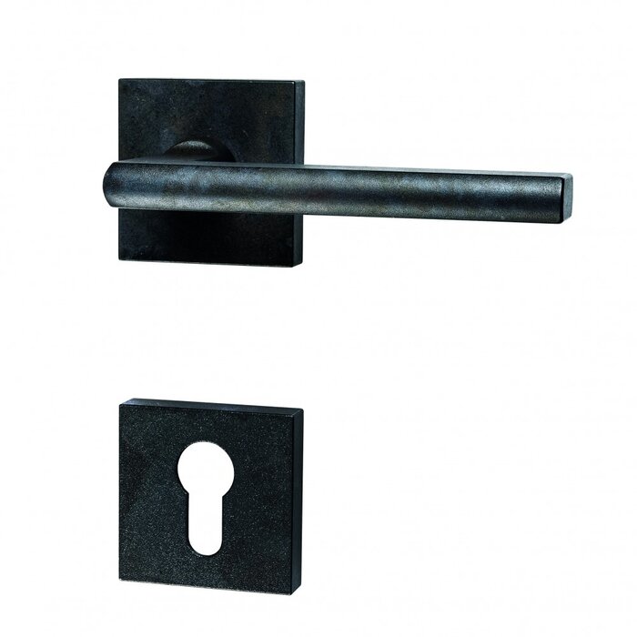 HALCO HALCÖ door handles TUX on a square rosette - concealed - Black steel