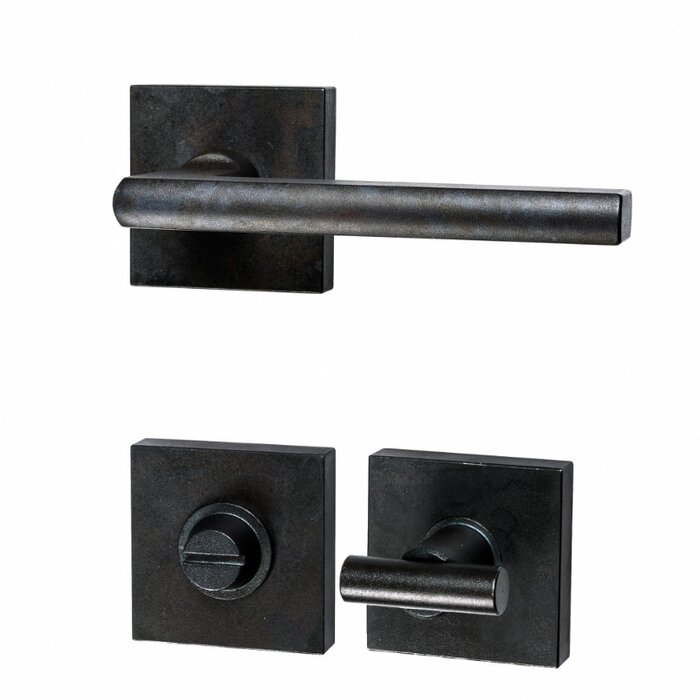 HALCO HALCÖ door handles TUX on a square rosette - concealed - Black steel
