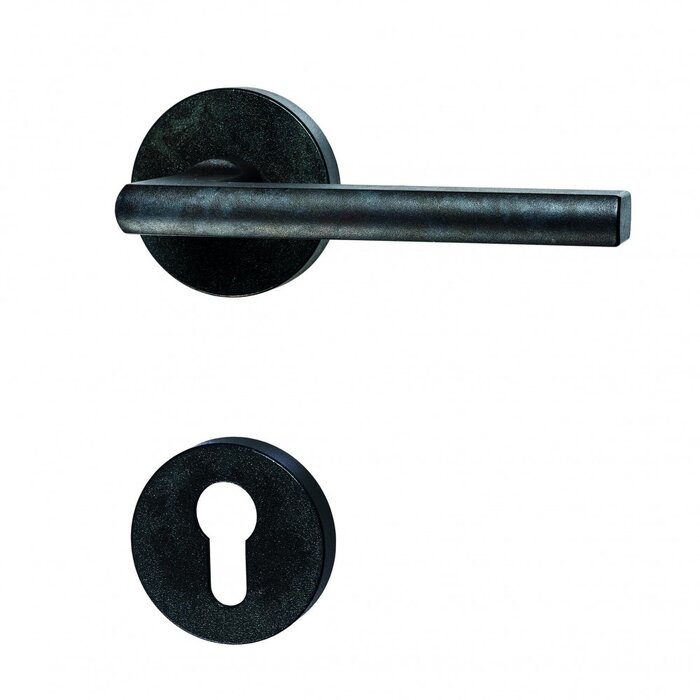 HALCO HALCÖ door handles TUX on a round rosette - concealed - Black steel