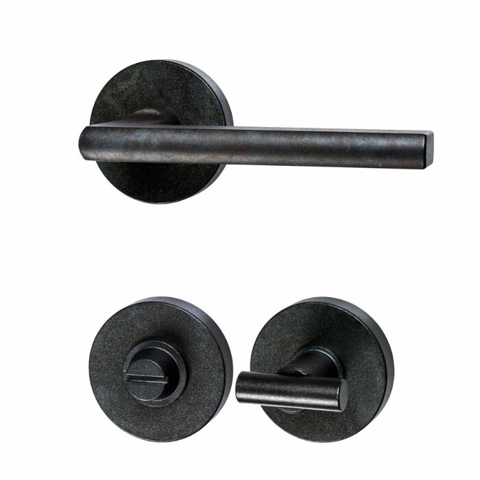 HALCO HALCÖ door handles TUX on a round rosette - concealed - Black steel