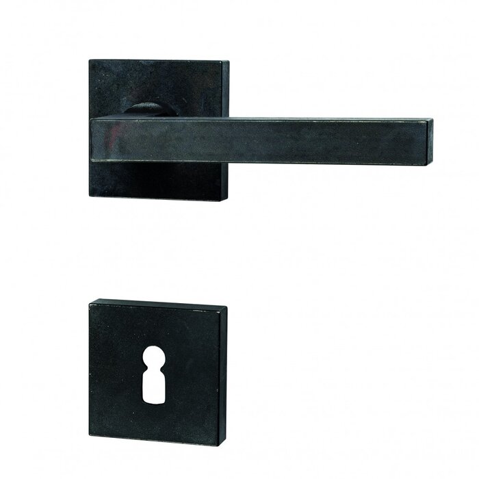 HALCO HALCÖ door handles FISS on a square rosette - concealed - Black steel