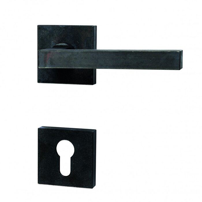 HALCO HALCÖ door handles FISS on a square rosette - concealed - Black steel