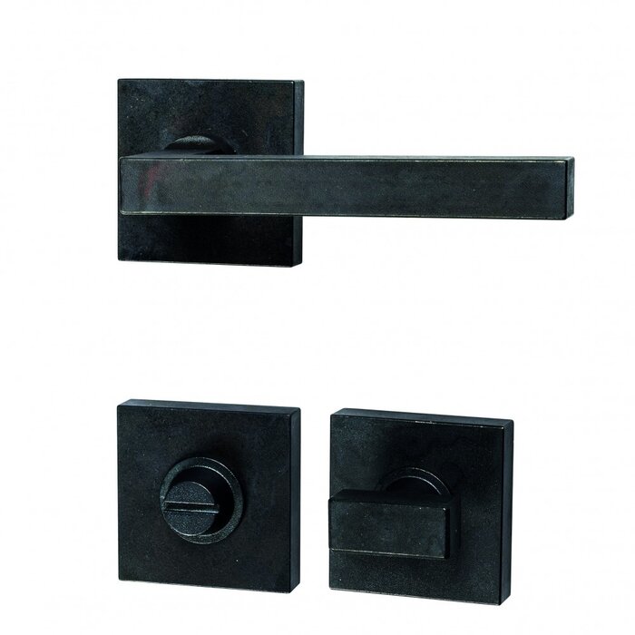 HALCO HALCÖ door handles FISS on a square rosette - concealed - Black steel