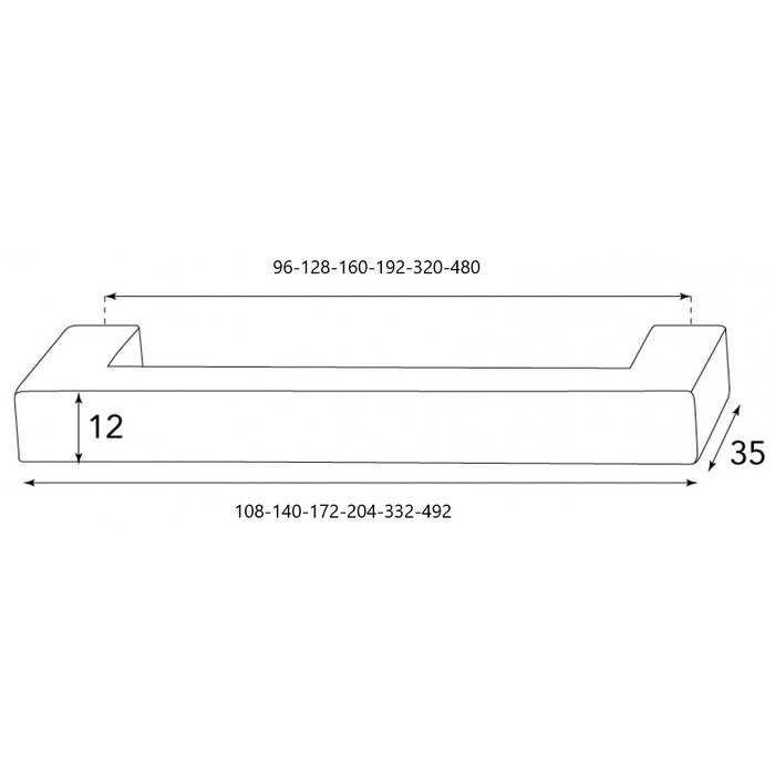 HALCO HALCÖ Möbelgriff ISCHGL/FISS - Schwarzer Stahl