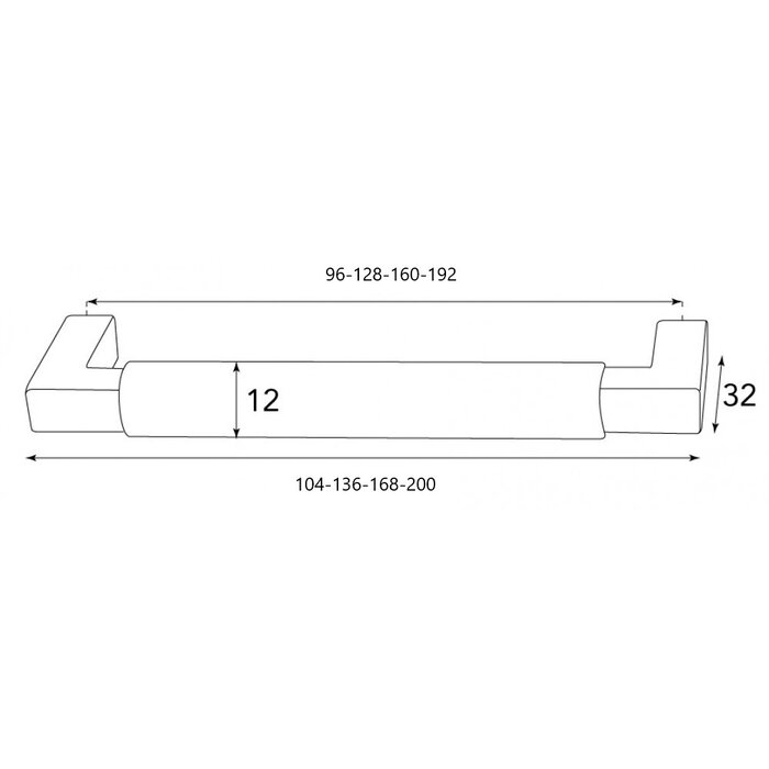 HALCO HALCÖ furniture handle ZERMATT - Black steel