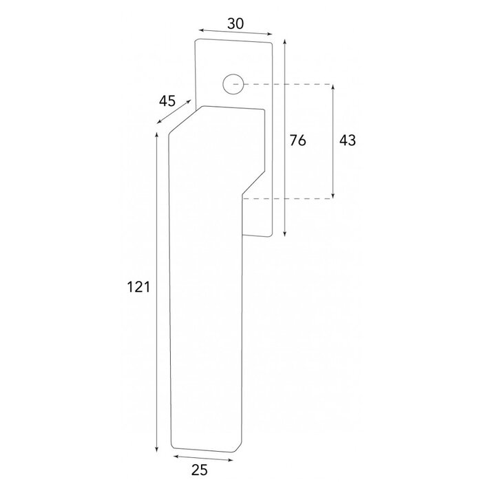 HALCO HALCÖ Window handle tilt and turn LECH - Visibly screwed - Black steel