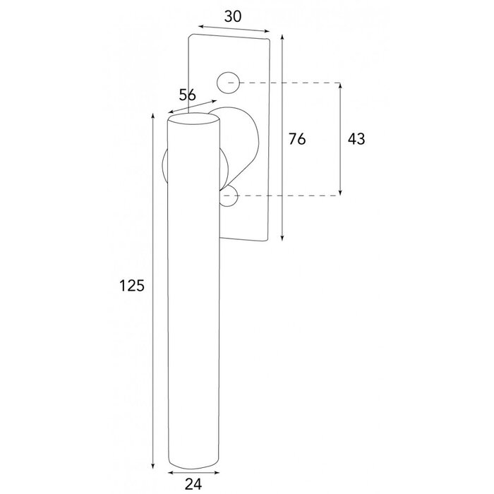 HALCO HALCÖ Window handle turn-tilt FÜGEN -L- Visibly screwed - Black steel