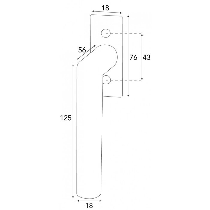 HALCO Poignée de fenêtre oscillo-battante HALCÖ DAVOS -L- Visiblement vissée - Acier noir