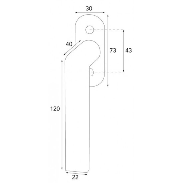 HALCO HALCÖ Window handle tilt and turn KITZBÜHEL -L- Visibly screwed - Black steel