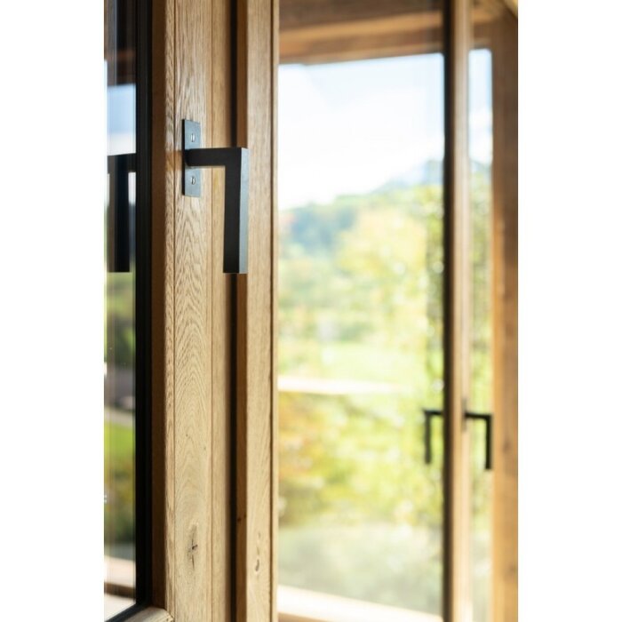 HALCO HALCÖ Fenstergriff Drehkipp ISCHGL -L- Sichtbar verschraubt - Schwarzstahl