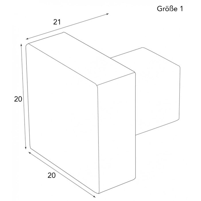 HALCO HALCÖ vierkante meubelknop Q Lech/Oberstdorf - Ruw staal