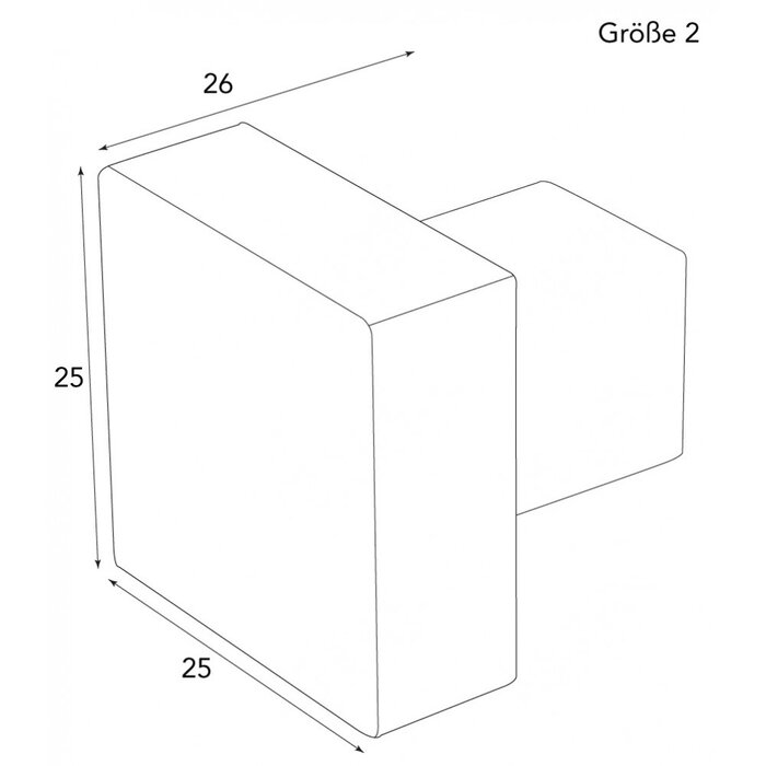 HALCO HALCÖ square furniture knob Q Lech/Oberstdorf - Raw steel