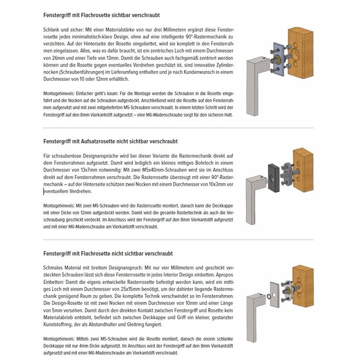 HALCO HALCÖ Window handles turn-tilt collection FISS - L - Rectangular rosette - Black steel