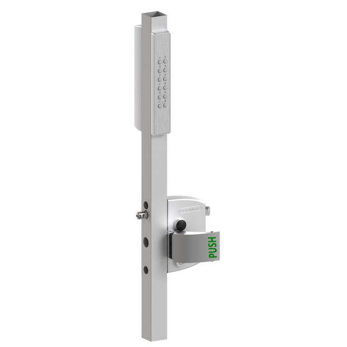 LOCINOX Locinox surface-mounted lock VOLTA PUSCH with one external code keypad on batteries for profiles 40-60 mm - Silver