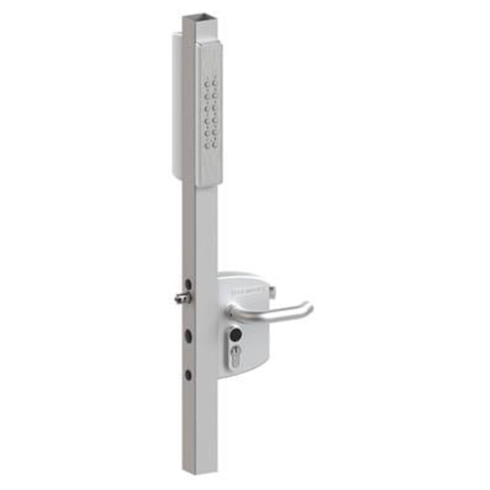 LOCINOX Locinox surface-mounted lock VOLTA with one external code keypad on batteries for profiles 60-80 mm - Silver